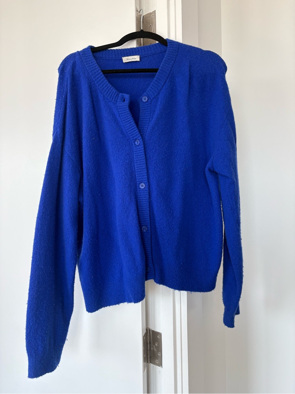 American Vintage Cobalt Blue Women's Button-Front Sweater Cardigan